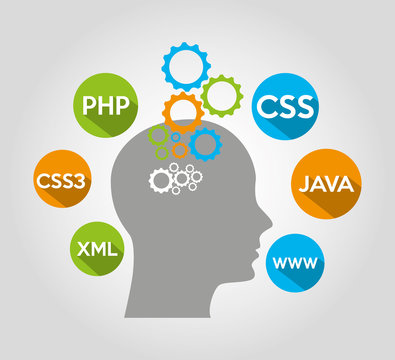 design language programming software concept vector illustration