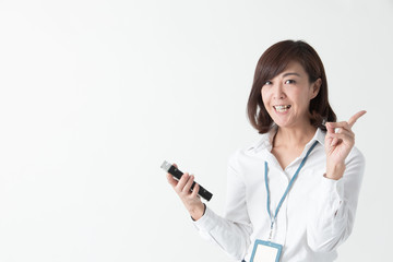 OLポートレート・ミドル女性白バック