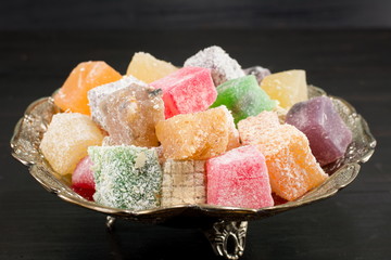 Turkish delight lokum in various colors