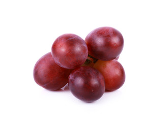 Fresh grapes on a white background.