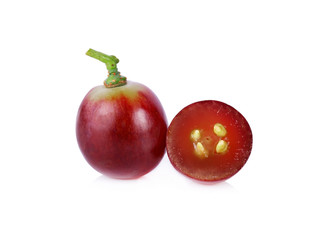 Fresh grapes on a white background.