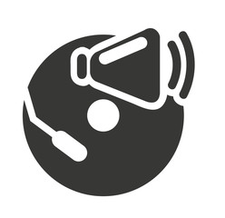 compact disk with audio icon vector illustration design