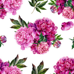 Obrazy na Plexi  Ręcznie rysowane różowe piwonie bukiet wzór