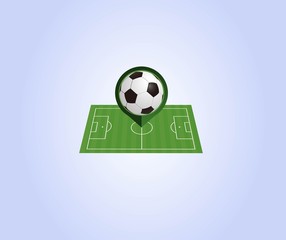 Vector icon ball and playground. Football