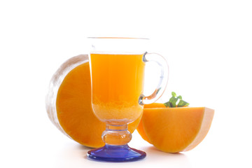 Fresh pumpkin juice in a glass