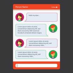 Vector chat frames: message boxes for your text. Flat style