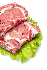 Uncooked organic shin of beef meat