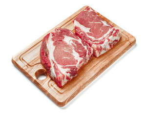 Uncooked organic shin of beef meat