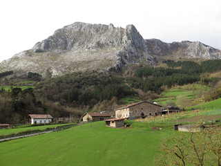 Fototapeta na wymiar green mountains in basque country