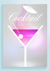 Simple Cocktail Poster Design - Vector Illustration