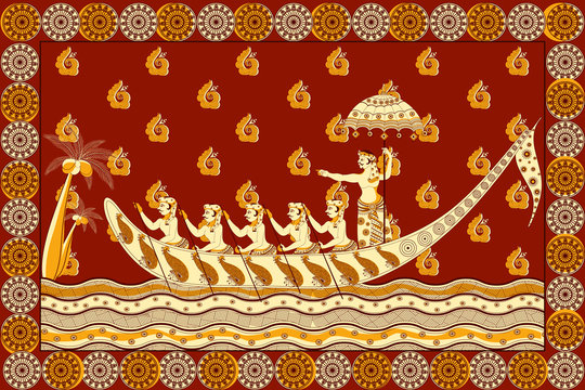 Foral background with Kathakali dancer showing Incredible India