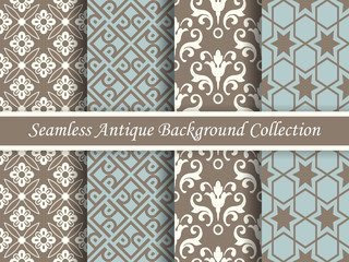 Antique seamless brown background collection_154