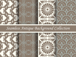 Antique seamless brown background collection_146
