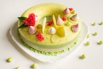 Beautiful tasty lemon cake close-up