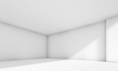 3d abstract white empty room interior