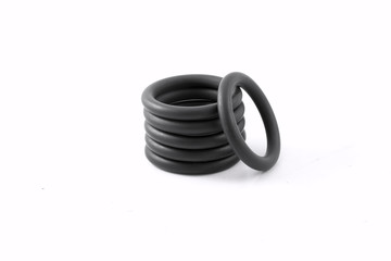 Rubber O-Rings Industrial use. on white background