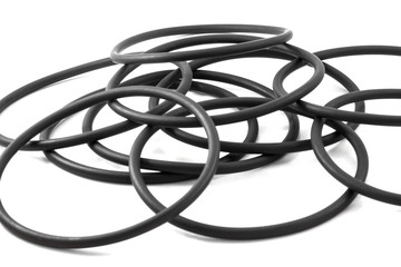 Rubber O-Rings Industrial use. on white background