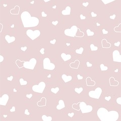 Fototapeta na wymiar Seamless pattern with pink hearts
