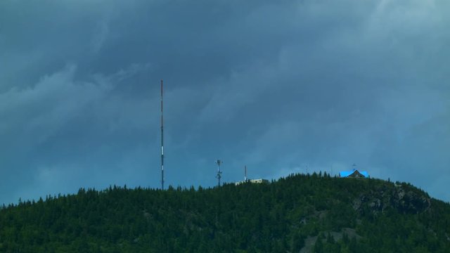 Observatory Timelapse on Top of a Mountain in Carleton on a Warm Summer Day