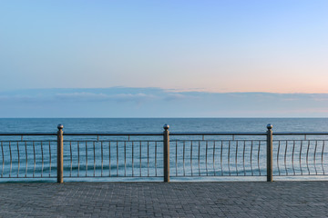 Obraz premium The Baltic sea coast in Zelenogradsk, Russia. Early in the morning.