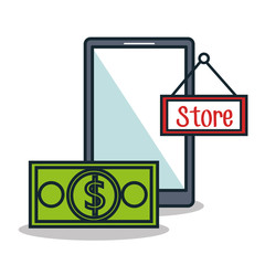 electronic commerce flat line icons vector illustration design