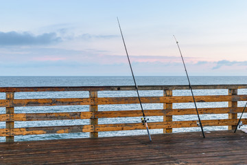 The Baltic sea coast in Zelenogradsk, Russia. Early in the morning.