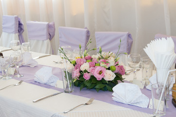 Decoration of festive tables.