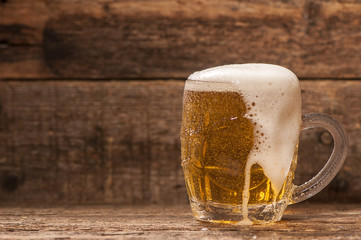 Frosty beer in mug