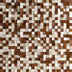 Abstract texture from wooden cubes, 3d render