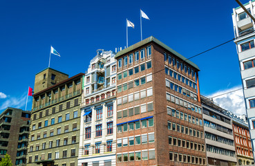 Fototapeta premium Buildings in the city centre of Oslo