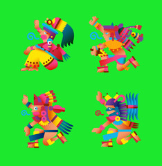 flat style aztec element collection