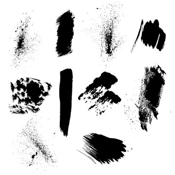 set of grunge elements, vector splashes