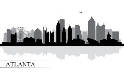 Atlanta city skyline silhouette background - obrazy, fototapety, plakaty