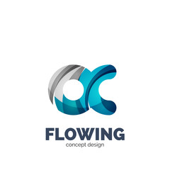 Vector set of abstract letter business logo icons