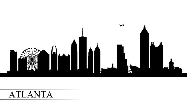 Atlanta city skyline silhouette background