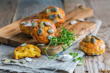 Pumpkin scones with thyme.