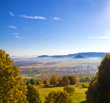Herbst auf der schw&auml;bischen Alb - Aussicht vom H&ouml;rnle bei Kirchheim Teck
