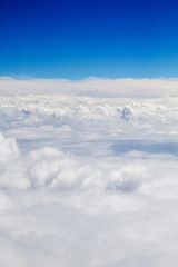 Heap clouds with blue sky above sky background.