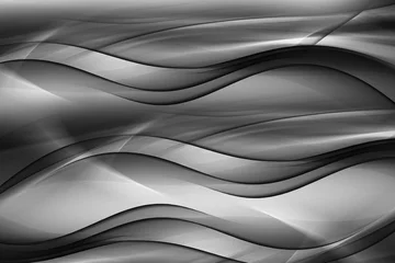 Papier Peint photo Lavable Vague abstraite Arrière-plan de conception de vague irrégulière noir blanc abstrait
