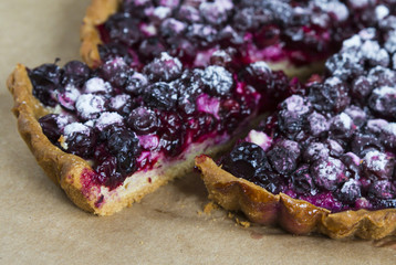 Slice of blackcurrant tart