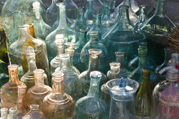 Old glass bottles