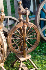 wooden spinning wheel