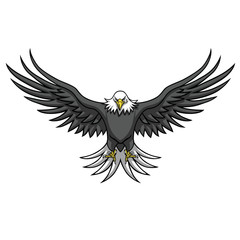 Eagle Mascot Spread The Wings Vector Illustration