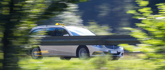 german taxi speeding on the autobahn