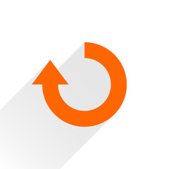 Flat orange arrow iconrefresh, rotation sign