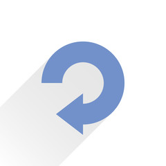 Flat blue arrow icon reload, refresh sign