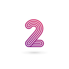 Number 2 logo icon design template elements - obrazy, fototapety, plakaty
