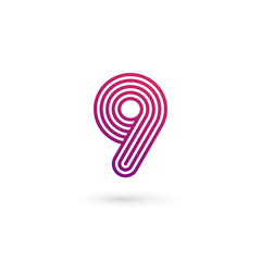 Number 9 logo icon design template elements - obrazy, fototapety, plakaty