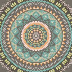 Mandala. Abstract circular vector ornament. Geometric pattern - 120280814