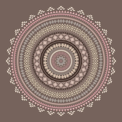 Mandala. Abstract circular vector ornament. Geometric pattern
